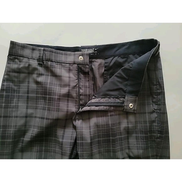 Nike Golf Tour Performance Gray Plaid Pants Adult Size 33 x 30 Dri-Fit Golfing - Picture 3 of 6